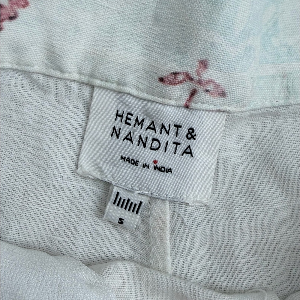 Hemant & Nandita Matching Two Piece Crop Top Sz XS Pants Sz S Women's Vacation - Picture 12 of 16